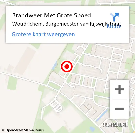 Locatie op kaart van de 112 melding: Brandweer Met Grote Spoed Naar Woudrichem, Burgemeester van Rijswijkstraat op 23 juni 2022 11:26