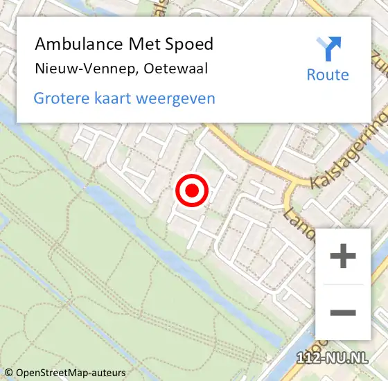 Locatie op kaart van de 112 melding: Ambulance Met Spoed Naar Nieuw-Vennep, Oetewaal op 23 juni 2022 11:39