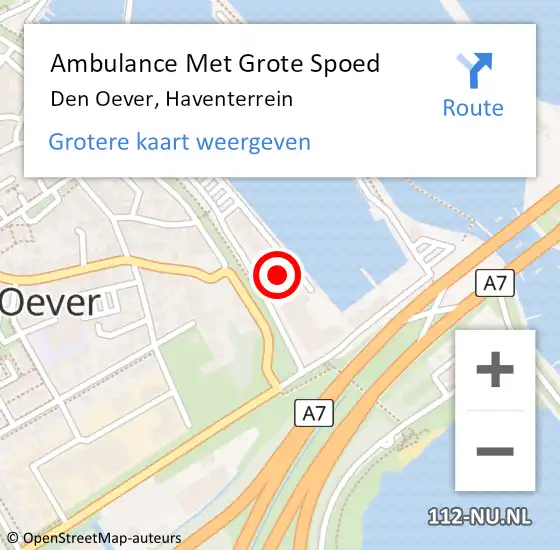 Locatie op kaart van de 112 melding: Ambulance Met Grote Spoed Naar Den Oever, Haventerrein op 23 juni 2022 12:15