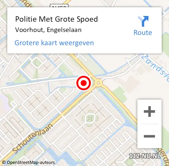 Locatie op kaart van de 112 melding: Politie Met Grote Spoed Naar Voorhout, Engelselaan op 23 juni 2022 13:32