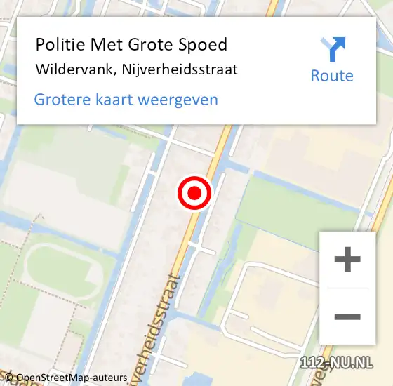 Locatie op kaart van de 112 melding: Politie Met Grote Spoed Naar Wildervank, Nijverheidsstraat op 23 juni 2022 13:33