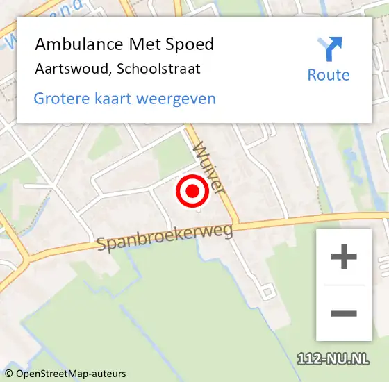 Locatie op kaart van de 112 melding: Ambulance Met Spoed Naar Aartswoud, Schoolstraat op 23 juni 2022 13:39