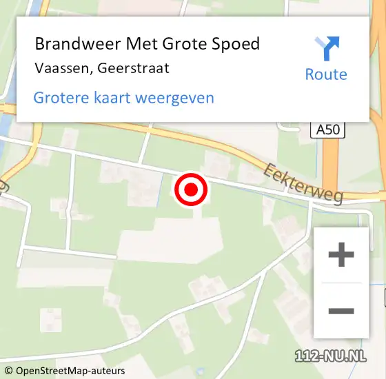 Locatie op kaart van de 112 melding: Brandweer Met Grote Spoed Naar Vaassen, Geerstraat op 23 juni 2022 14:23