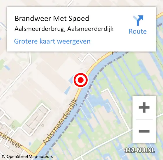 Locatie op kaart van de 112 melding: Brandweer Met Spoed Naar Aalsmeerderbrug, Aalsmeerderdijk op 23 juni 2022 14:24