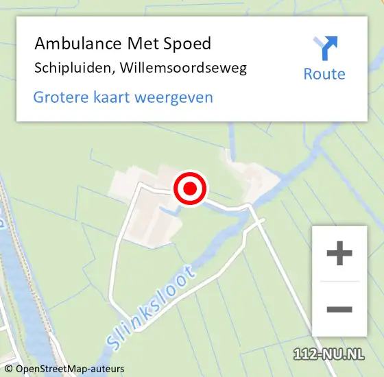 Locatie op kaart van de 112 melding: Ambulance Met Spoed Naar Schipluiden, Willemsoordseweg op 23 juni 2022 14:32
