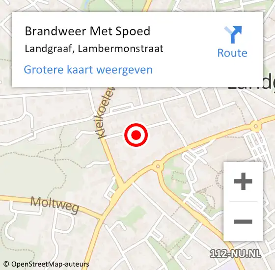 Locatie op kaart van de 112 melding: Brandweer Met Spoed Naar Landgraaf, Lambermonstraat op 23 juni 2022 14:39