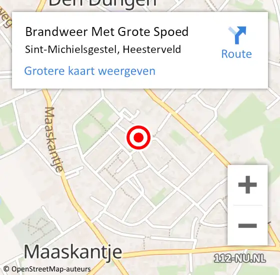 Locatie op kaart van de 112 melding: Brandweer Met Grote Spoed Naar Sint-Michielsgestel, Heesterveld op 23 juni 2022 15:11