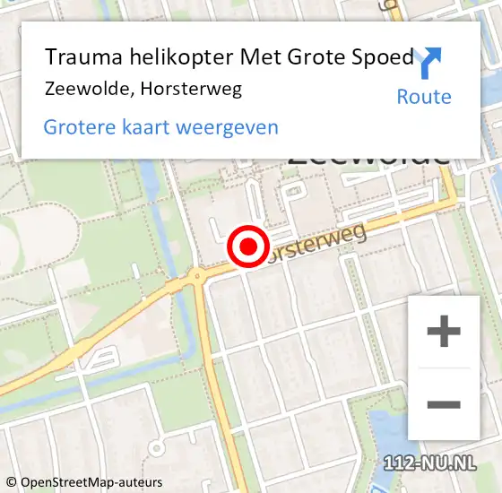 Locatie op kaart van de 112 melding: Trauma helikopter Met Grote Spoed Naar Zeewolde, Horsterweg op 23 juni 2022 15:30