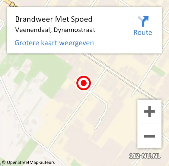 Locatie op kaart van de 112 melding: Brandweer Met Spoed Naar Veenendaal, Dynamostraat op 23 juni 2022 15:46