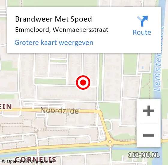 Locatie op kaart van de 112 melding: Brandweer Met Spoed Naar Emmeloord, Wenmaekersstraat op 21 juli 2014 08:14