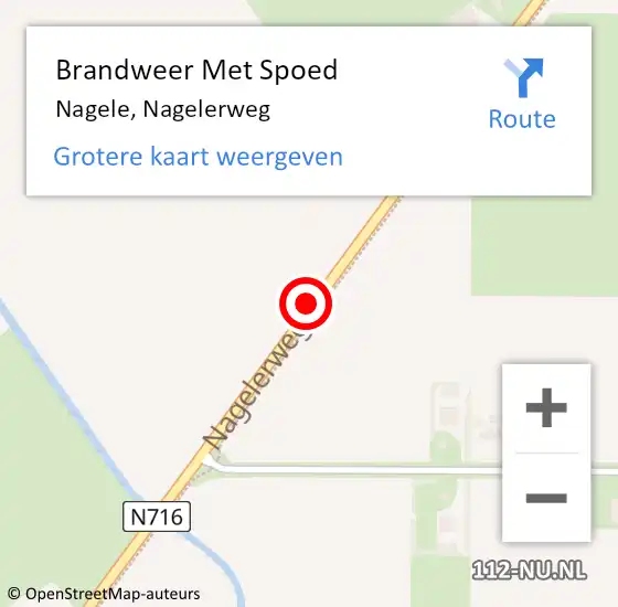 Locatie op kaart van de 112 melding: Brandweer Met Spoed Naar Nagele, Nagelerweg op 23 juni 2022 16:02