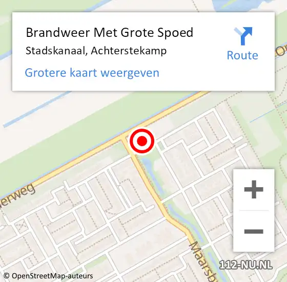 Locatie op kaart van de 112 melding: Brandweer Met Grote Spoed Naar Stadskanaal, Achterstekamp op 23 juni 2022 16:03