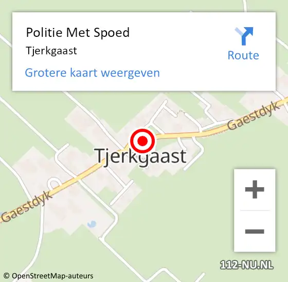 Locatie op kaart van de 112 melding: Politie Met Spoed Naar Tjerkgaast op 23 juni 2022 16:14
