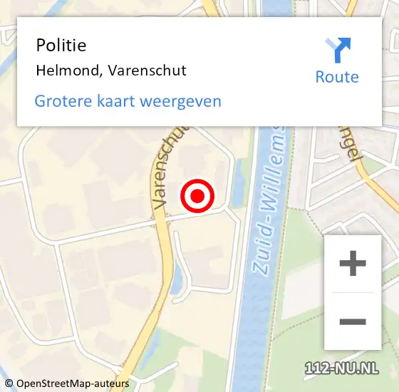 Locatie op kaart van de 112 melding: Politie Helmond, Varenschut op 23 juni 2022 16:16