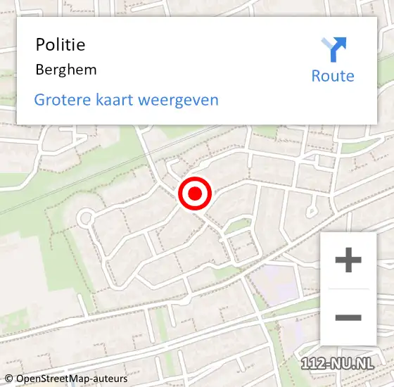 Locatie op kaart van de 112 melding: Politie Berghem op 23 juni 2022 16:46