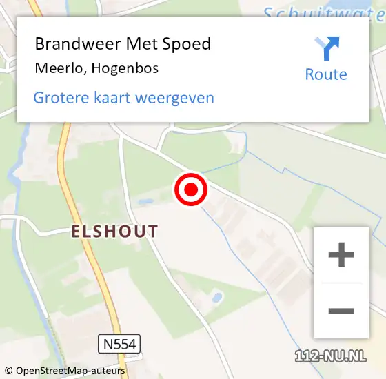 Locatie op kaart van de 112 melding: Brandweer Met Spoed Naar Meerlo, Hogenbos op 23 juni 2022 16:56