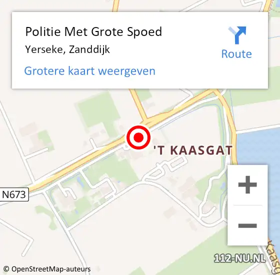 Locatie op kaart van de 112 melding: Politie Met Grote Spoed Naar Yerseke, Zanddijk op 23 juni 2022 17:12