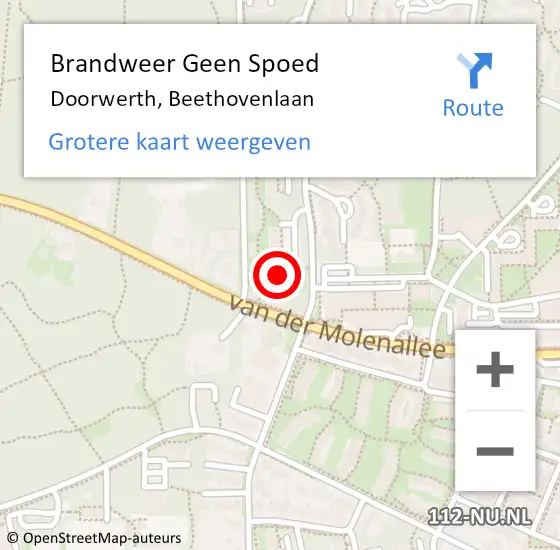 Locatie op kaart van de 112 melding: Brandweer Geen Spoed Naar Doorwerth, Beethovenlaan op 23 juni 2022 17:17