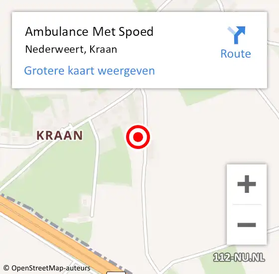 Locatie op kaart van de 112 melding: Ambulance Met Spoed Naar Nederweert, Kraan op 23 juni 2022 17:18