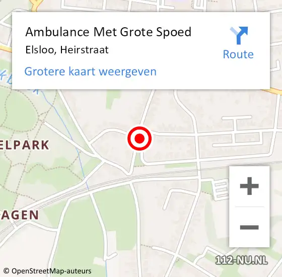 Locatie op kaart van de 112 melding: Ambulance Met Grote Spoed Naar Elsloo, Heirstraat op 9 oktober 2013 02:56