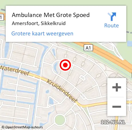 Locatie op kaart van de 112 melding: Ambulance Met Grote Spoed Naar Amersfoort, Sikkelkruid op 21 juli 2014 08:26