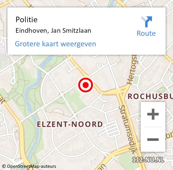 Locatie op kaart van de 112 melding: Politie Eindhoven, Jan Smitzlaan op 23 juni 2022 17:39