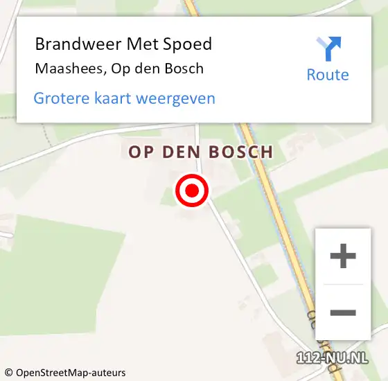 Locatie op kaart van de 112 melding: Brandweer Met Spoed Naar Maashees, Op den Bosch op 23 juni 2022 17:41
