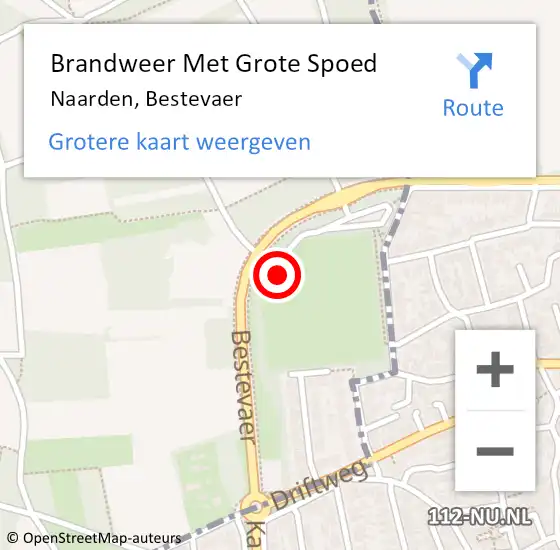 Locatie op kaart van de 112 melding: Brandweer Met Grote Spoed Naar Naarden, Bestevaer op 23 juni 2022 18:25