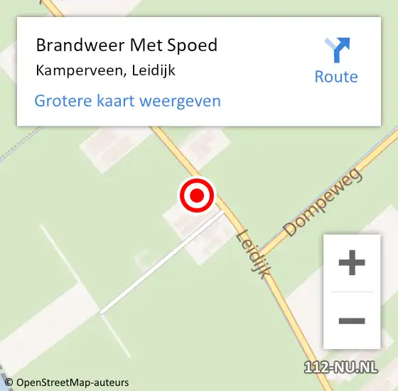 Locatie op kaart van de 112 melding: Brandweer Met Spoed Naar Kamperveen, Leidijk op 23 juni 2022 18:44