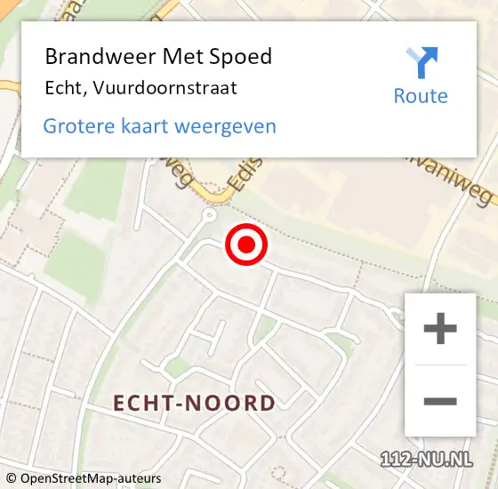 Locatie op kaart van de 112 melding: Brandweer Met Spoed Naar Echt, Vuurdoornstraat op 23 juni 2022 18:53