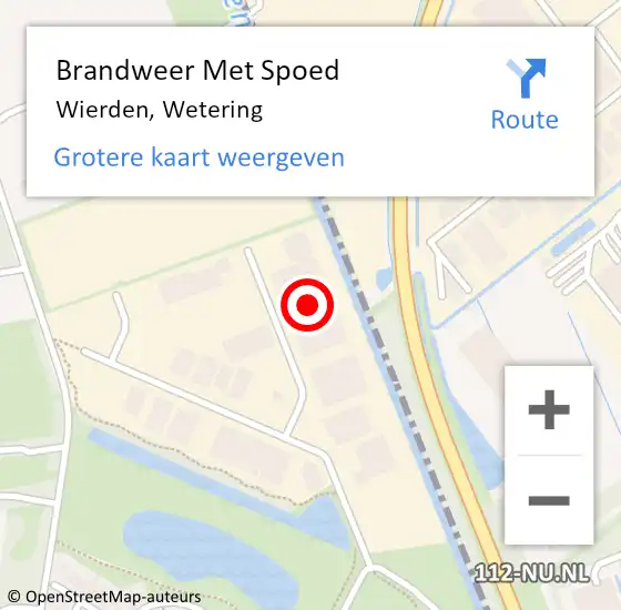 Locatie op kaart van de 112 melding: Brandweer Met Spoed Naar Wierden, Wetering op 23 juni 2022 19:06