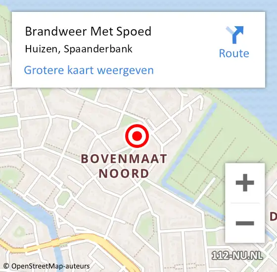 Locatie op kaart van de 112 melding: Brandweer Met Spoed Naar Huizen, Spaanderbank op 23 juni 2022 19:09