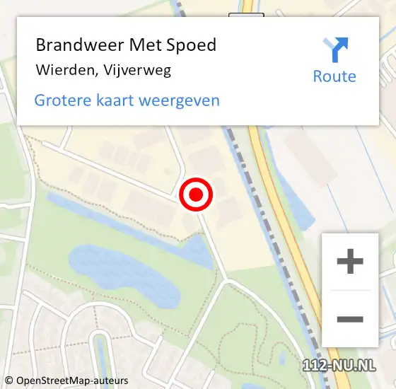 Locatie op kaart van de 112 melding: Brandweer Met Spoed Naar Wierden, Vijverweg op 23 juni 2022 19:12