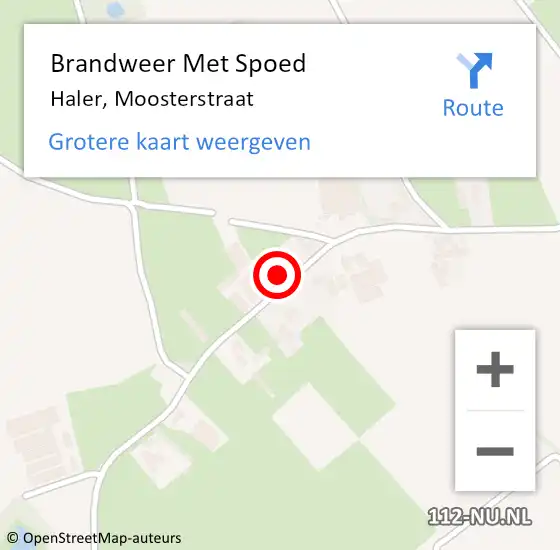 Locatie op kaart van de 112 melding: Brandweer Met Spoed Naar Haler, Moosterstraat op 23 juni 2022 19:16