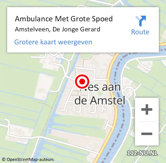 Locatie op kaart van de 112 melding: Ambulance Met Grote Spoed Naar Amstelveen, De Jonge Gerard op 23 juni 2022 19:23