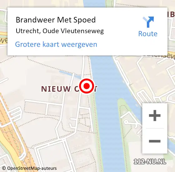 Locatie op kaart van de 112 melding: Brandweer Met Spoed Naar Utrecht, Oude Vleutenseweg op 23 juni 2022 19:42