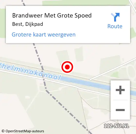 Locatie op kaart van de 112 melding: Brandweer Met Grote Spoed Naar Best, Dijkpad op 23 juni 2022 20:08