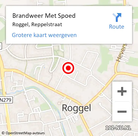 Locatie op kaart van de 112 melding: Brandweer Met Spoed Naar Roggel, Reppelstraat op 23 juni 2022 20:40