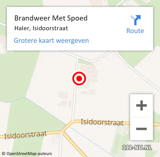 Locatie op kaart van de 112 melding: Brandweer Met Spoed Naar Haler, Isidoorstraat op 23 juni 2022 21:02