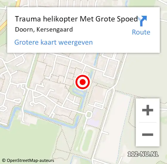 Locatie op kaart van de 112 melding: Trauma helikopter Met Grote Spoed Naar Doorn, Kersengaard op 23 juni 2022 21:08