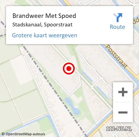 Locatie op kaart van de 112 melding: Brandweer Met Spoed Naar Stadskanaal, Spoorstraat op 23 juni 2022 21:20