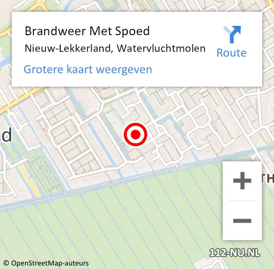 Locatie op kaart van de 112 melding: Brandweer Met Spoed Naar Nieuw-Lekkerland, Watervluchtmolen op 23 juni 2022 21:20