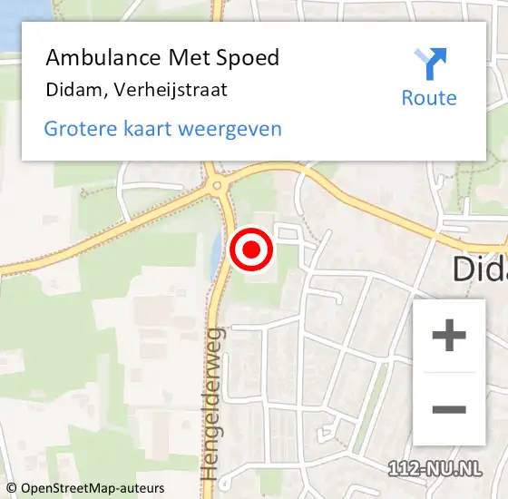 Locatie op kaart van de 112 melding: Ambulance Met Spoed Naar Didam, Verheijstraat op 23 juni 2022 21:33