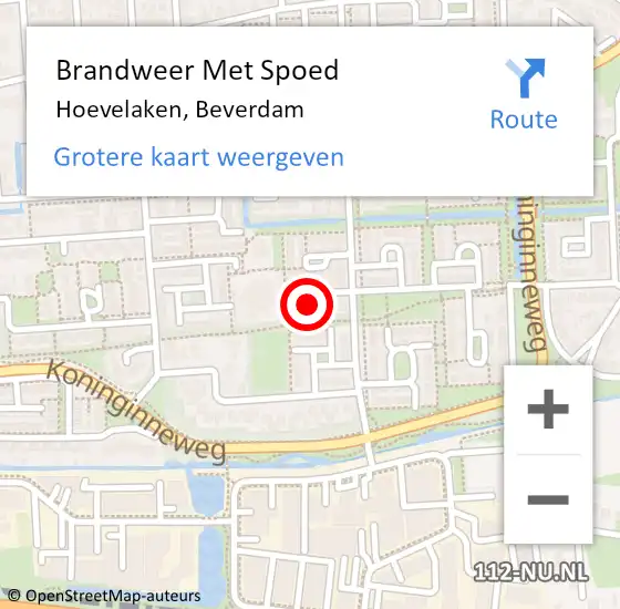 Locatie op kaart van de 112 melding: Brandweer Met Spoed Naar Hoevelaken, Beverdam op 23 juni 2022 22:50