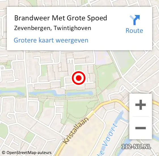 Locatie op kaart van de 112 melding: Brandweer Met Grote Spoed Naar Zevenbergen, Twintighoven op 23 juni 2022 23:01
