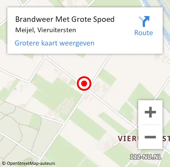 Locatie op kaart van de 112 melding: Brandweer Met Grote Spoed Naar Meijel, Vieruitersten op 23 juni 2022 23:42