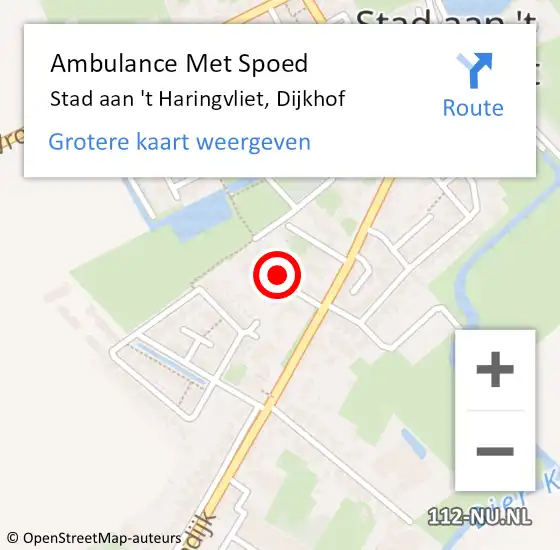 Locatie op kaart van de 112 melding: Ambulance Met Spoed Naar Stad aan 't Haringvliet, Dijkhof op 23 juni 2022 23:51