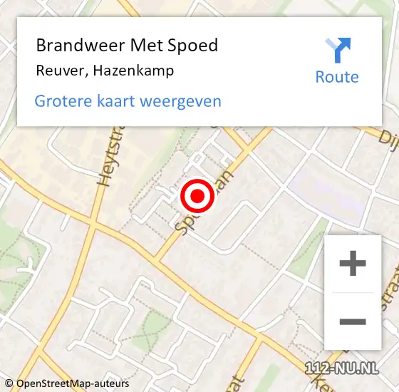 Locatie op kaart van de 112 melding: Brandweer Met Spoed Naar Reuver, Hazenkamp op 24 juni 2022 01:04