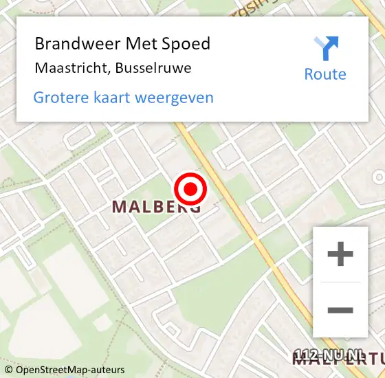 Locatie op kaart van de 112 melding: Brandweer Met Spoed Naar Maastricht, Busselruwe op 24 juni 2022 01:38