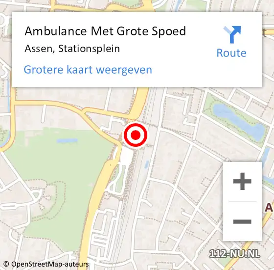 Locatie op kaart van de 112 melding: Ambulance Met Grote Spoed Naar Assen, Stationsplein op 24 juni 2022 03:15